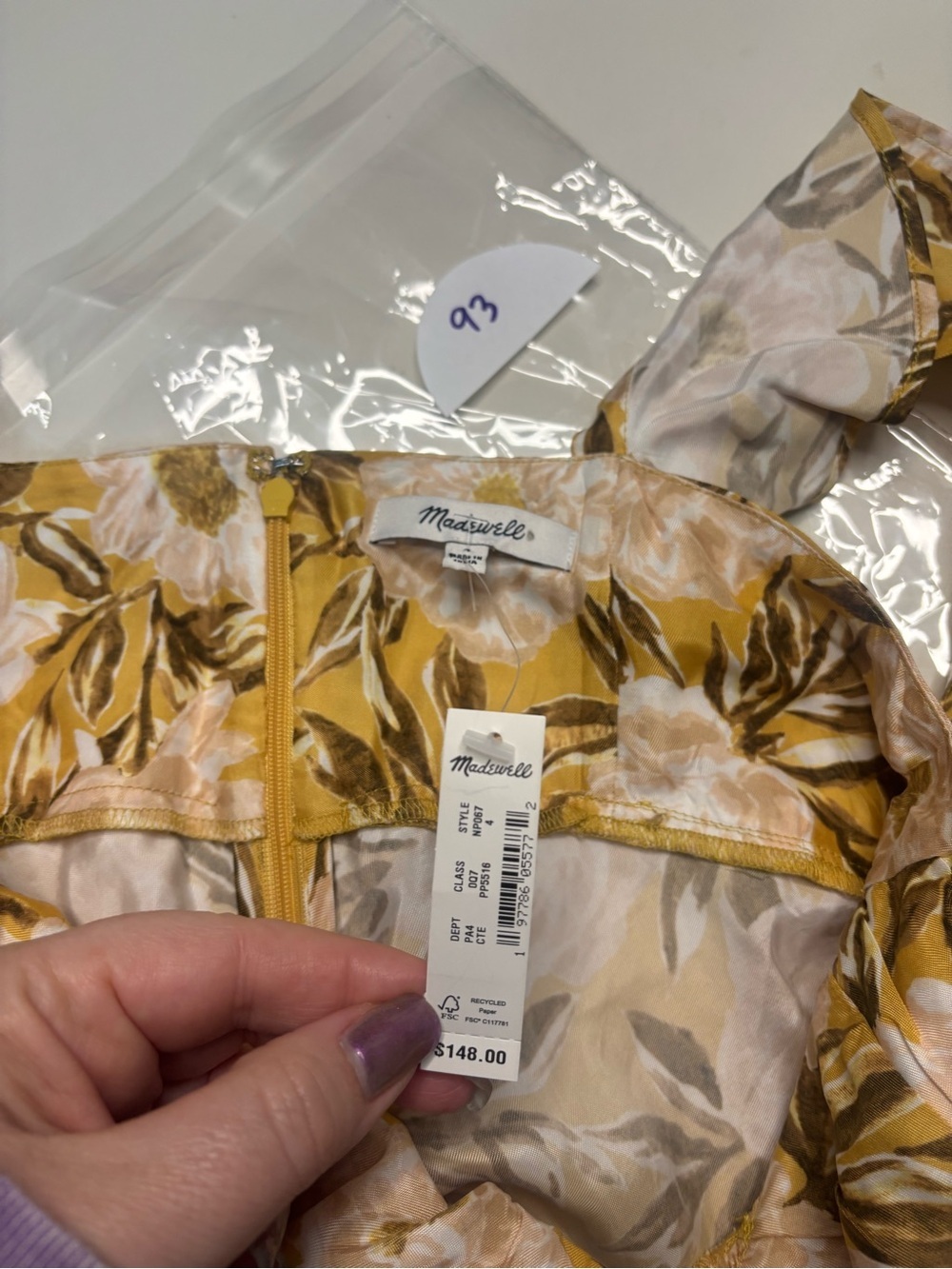 Madewell Size 4 Angelina Floral Yellow Maxi Dress Tropical Vacation Resort New - Picture 5 of 8